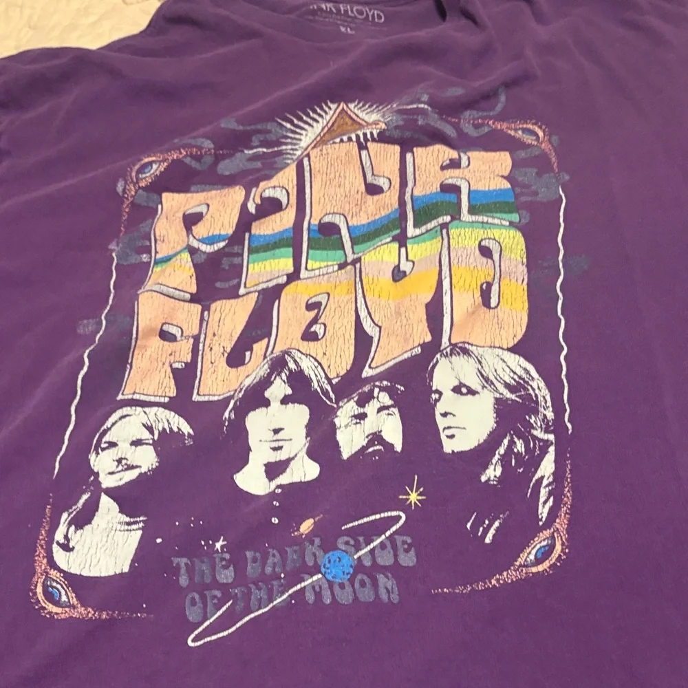 Pink Floyd Purple Tee with Multicolor Retro Logo - Picture 2 of 5